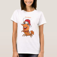 Cute happy Christmas shrimp cartoon illustration