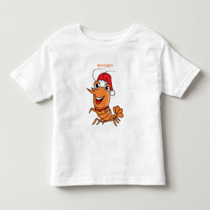 Cute happy Christmas shrimp cartoon illustration Toddler T-Shirt