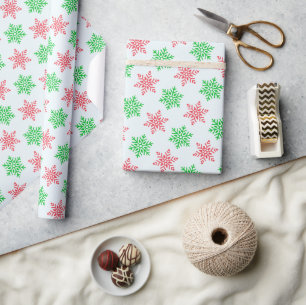 Cute Happy Christmas Snowflake Gift Wrapping paper