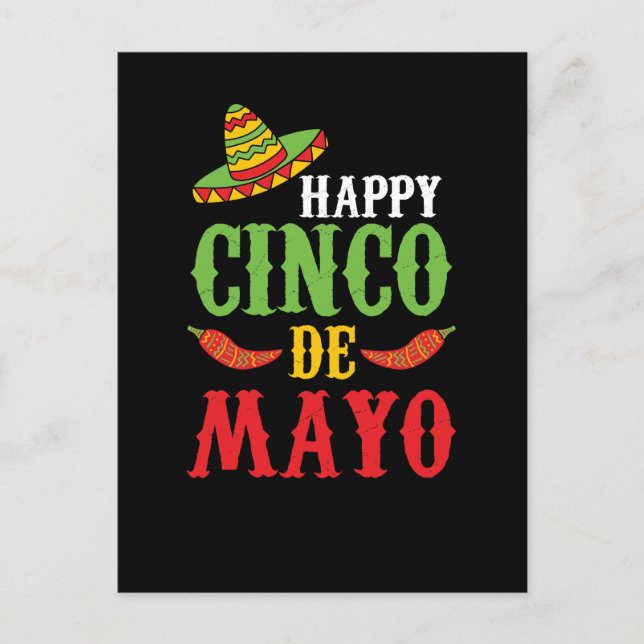 Cute Happy Cinco De Mayo Postcard (Front)