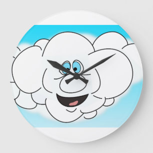 Cute Happy Cloud Large Clock
