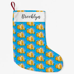 Cute happy clownfish anenome cartoon small christmas stocking