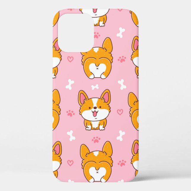 Cute happy corgi dog seamless pattern Case-Mate iPhone case (Back)
