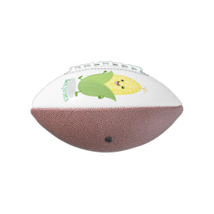 Cute happy corn cartoon illustration american football
