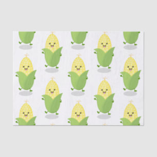 Cute happy corn cartoon illustration tissue paper