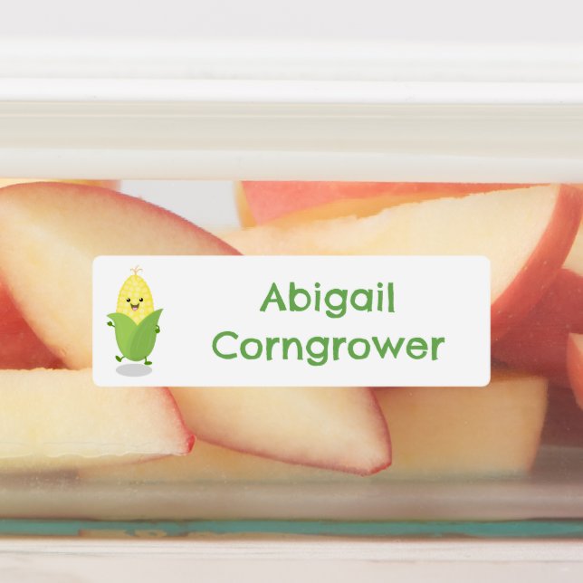 Cute happy corn cartoon personalised  (Affixed)