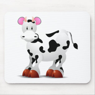 Cute Happy cow cartoon characters Mouse Mat