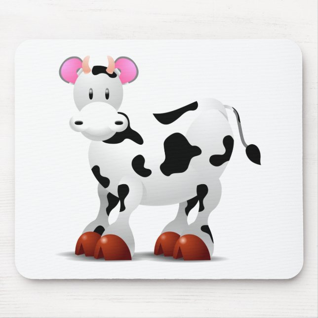 Cute Happy cow cartoon characters Mouse Mat (Front)