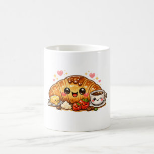 Cute Happy Croissant Coffee Cup