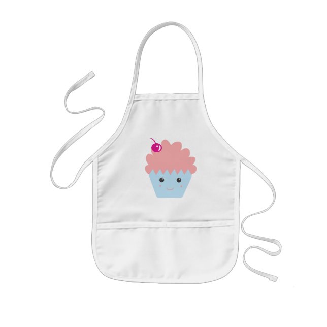 Cute Happy Cupcake Baking Kids Kids Apron (Front)
