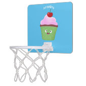 Cute happy cupcake cartoon illustration mini basketball hoop (Left)
