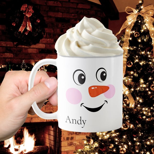  Cute Happy Custom Smiling Child Snowman face  Coffee Mug (Creator Uploaded)