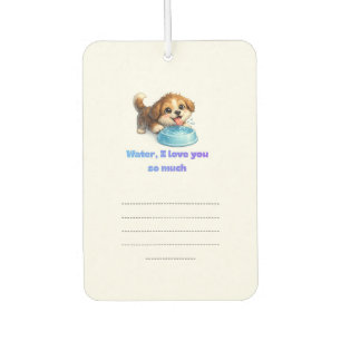 Cute Happy Dog Water Lover Inspirational Design Car Air Freshener