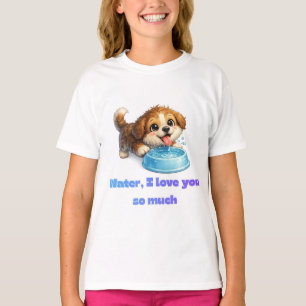 Cute Happy Dog Water Lover Inspirational Design T-Shirt