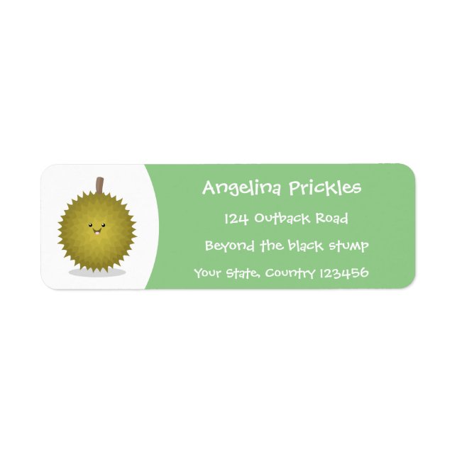 Cute happy durian cartoon illustration (Front)