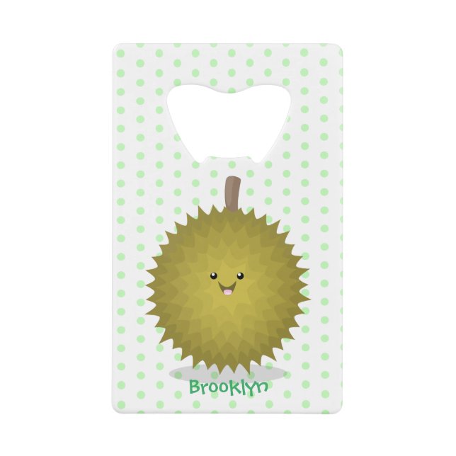Cute happy durian cartoon illustration (Front)