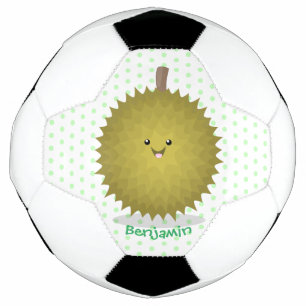 Cute happy durian cartoon illustration football