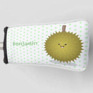 Cute happy durian cartoon illustration golf head cover