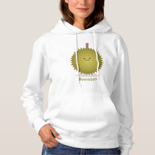 Cute happy durian cartoon illustration hoodie
