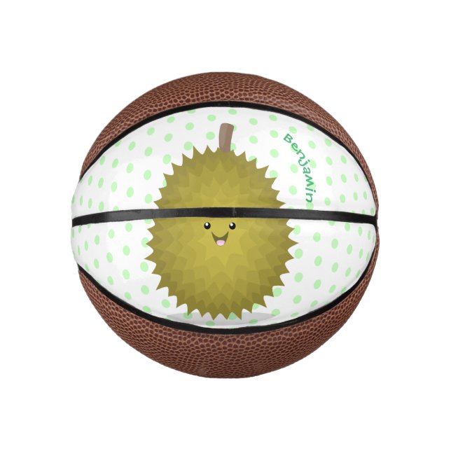 Cute happy durian cartoon illustration mini basketball (Front)