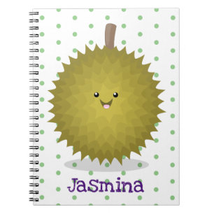 Cute happy durian cartoon illustration notebook