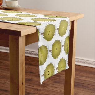 Cute happy durian cartoon illustration short table runner