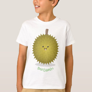 Cute happy durian cartoon illustration T-Shirt
