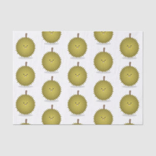Cute happy durian cartoon illustration tissue paper