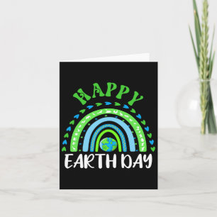 Cute Happy Earth Day Cute Rainbow Earth Lover Kids Card