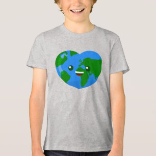 cute happy earth day heart globe Tri-Blend shirt