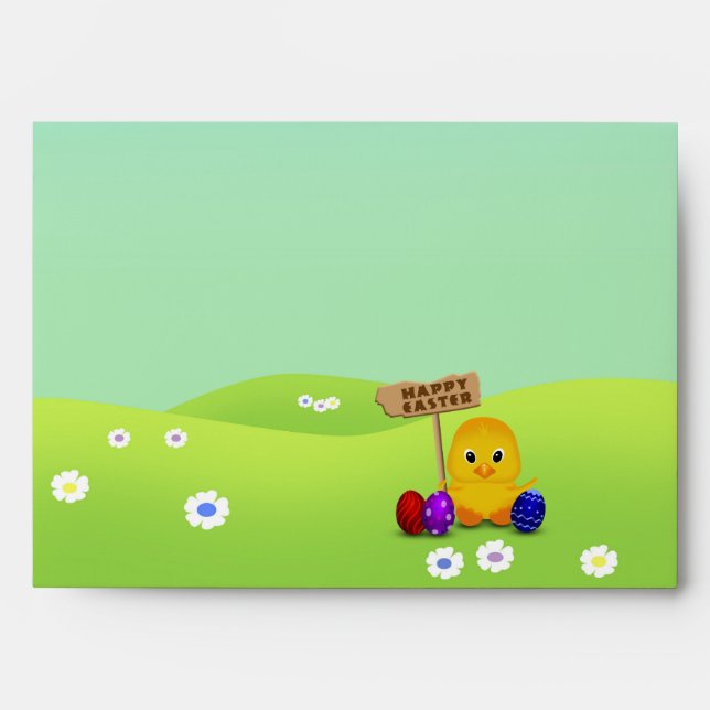 Cute Happy Easter Baby Chick Envelopes (Front)