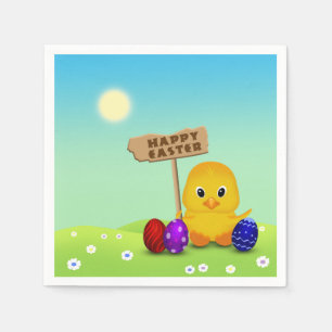 Cute Happy Easter Baby Chick Napkin