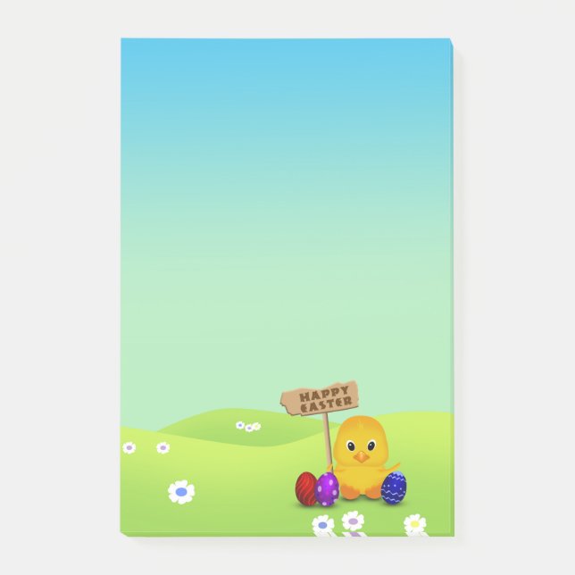 Cute Happy Easter Baby Chick Post-it Notes (Front)