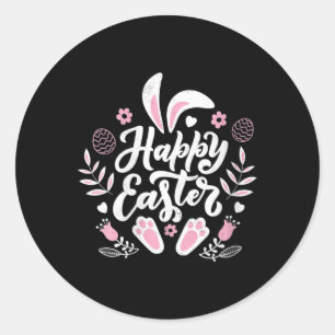 Cute Happy Easter Bunny Classic Round Sticker