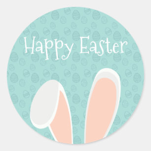 Cute Happy Easter Bunny Ears   Sticker Seal