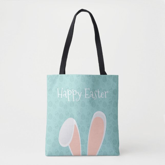 Cute Happy Easter Bunny Ears | Tote Bag (Front)