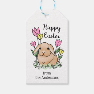 Cute Happy Easter Bunny Gift Tags