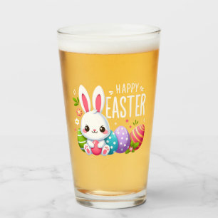 Cute, happy Easter bunny Glass