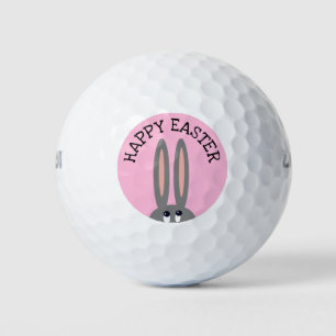 Cute Happy Easter Bunny Pink Golf Balls