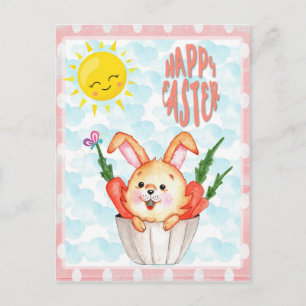 Cute Happy Easter Bunny Postcard