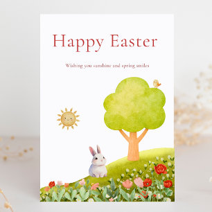 Cute Happy Easter Bunny Spring Sunshine Holiday Card