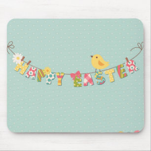Cute Happy Easter Card Mouse Mat