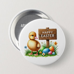 Cute Happy Easter chick 7.5 Cm Round Badge