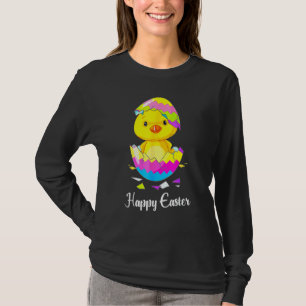 Cute Happy Easter Day 2021 Chick With Easter Egg B T-Shirt
