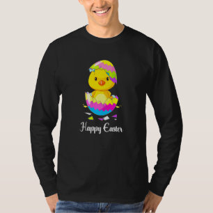 Cute Happy Easter Day 2021 Chick With Easter Egg B T-Shirt