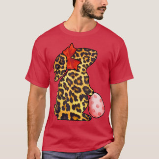 Cute Happy Easter Day Bunny Leopard Kids Women  T-Shirt