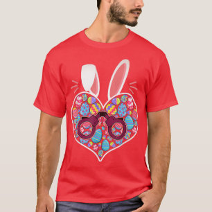 Cute Happy Easter Day Heart Bunny Police Eggs Hunt T-Shirt