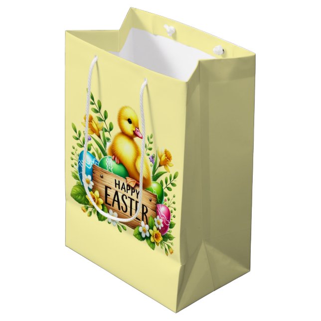Cute Happy Easter duck Medium Gift Bag (Front Angled)