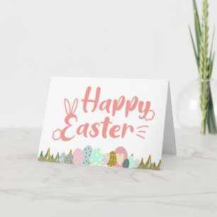 Cute Happy Easter Eggs Card