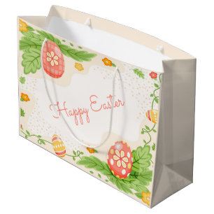 cute Happy Easter eggs Holiday party  Large Gift Bag